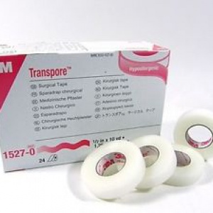 3M™ Transpore™ Medical Tape, 1527-0, porous, clear, 1/2 in x 10 yd (1.25 cm x 9.1 m)